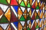 Close-up onderste deel van het glas in lood.
<br/>
Marcel Westhoff, mei 2016